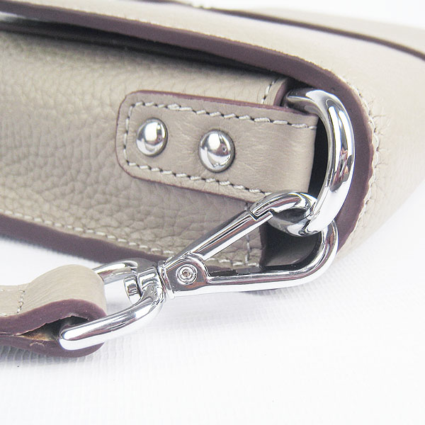 Replica Hermes Togo Leather Messenger Bag Grey 8079 - Click Image to Close